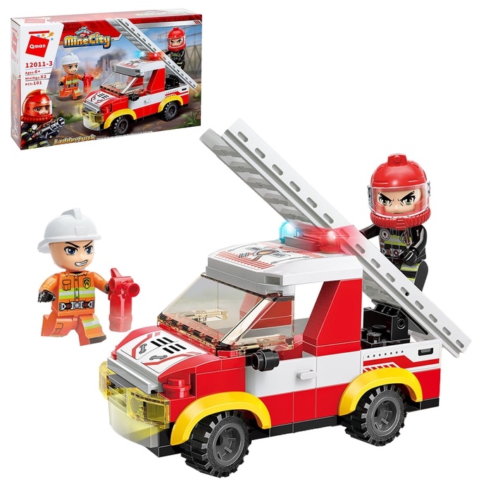Конструктор блочный для мальчиков Пожарные «Огнеборцы», 101 деталь Конструктор блочный для мальчиков Пожарные «Огнеборцы», 101 деталь