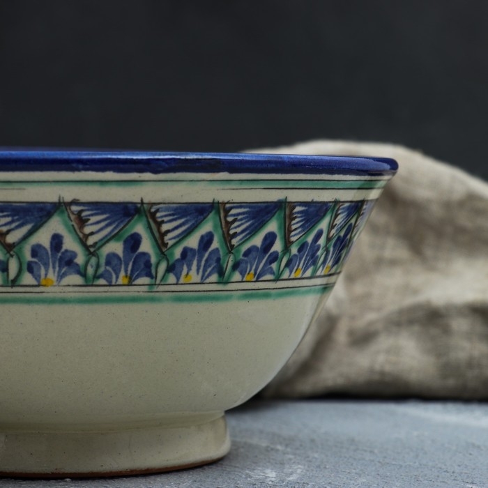 Коса Риштанская Керамика  Коса Риштанская Керамика "Узоры", 18 см, большая, синяя