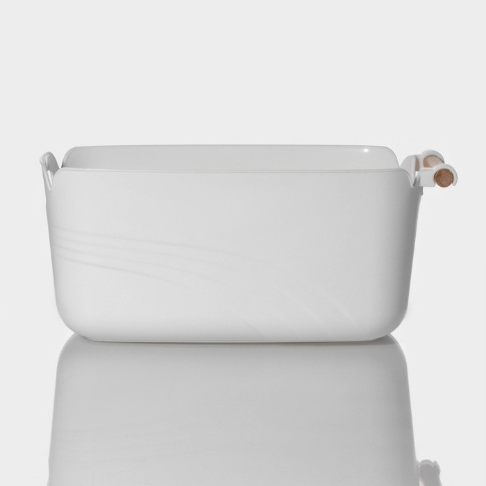 Контейнер для хранения с ручкой LaDо́m «Лаконичность», 33,5×18,5×14,5 см, цвет белый Контейнер для хранения с ручкой LaDо́m «Лаконичность», 33,5×18,5×14,5 см, цвет белый