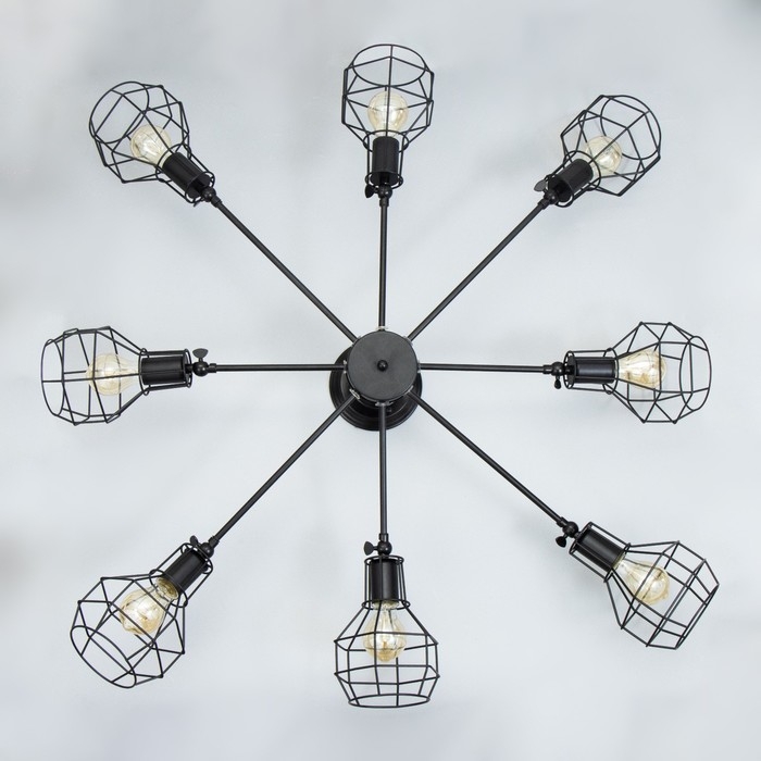 Люстра Люстра "Ортико" 8хЕ27 40Вт черный 80х80х25см BayerLux