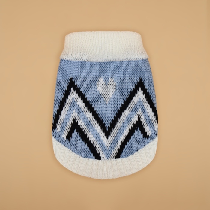 Свитер  Свитер "Волна", XS (ДС 17, ОШ 17, ОГ 23-37 см), голубой