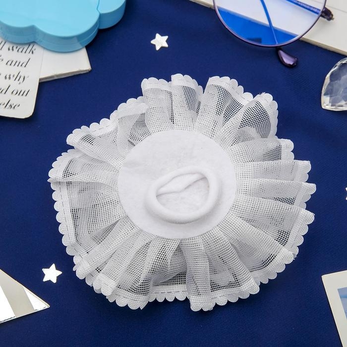 Резинка для волос бант Резинка для волос бант "Школьница" кружево роза, d-10 см, белый