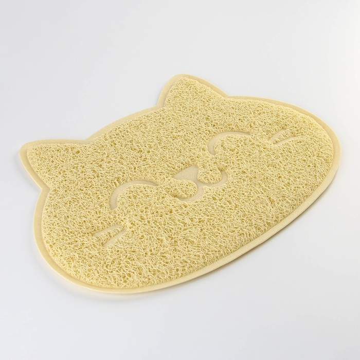 Коврик универсальный под миску и лоток «Мордочка», 30х40 см, бежевый Коврик универсальный под миску и лоток «Мордочка», 30х40 см, бежевый