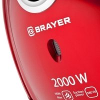 Пылесос BRAYER BR4221, 2000/380 Вт, сухая уборка, 2.5 л, чёрно-красный