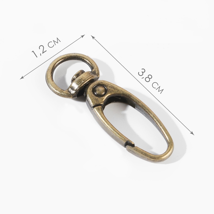 Карабин металлический, 38 × 12 мм / 10 × 1 мм, 6 шт, цвет бронзовый Карабин металлический, 38 × 12 мм / 10 × 1 мм, 6 шт, цвет бронзовый