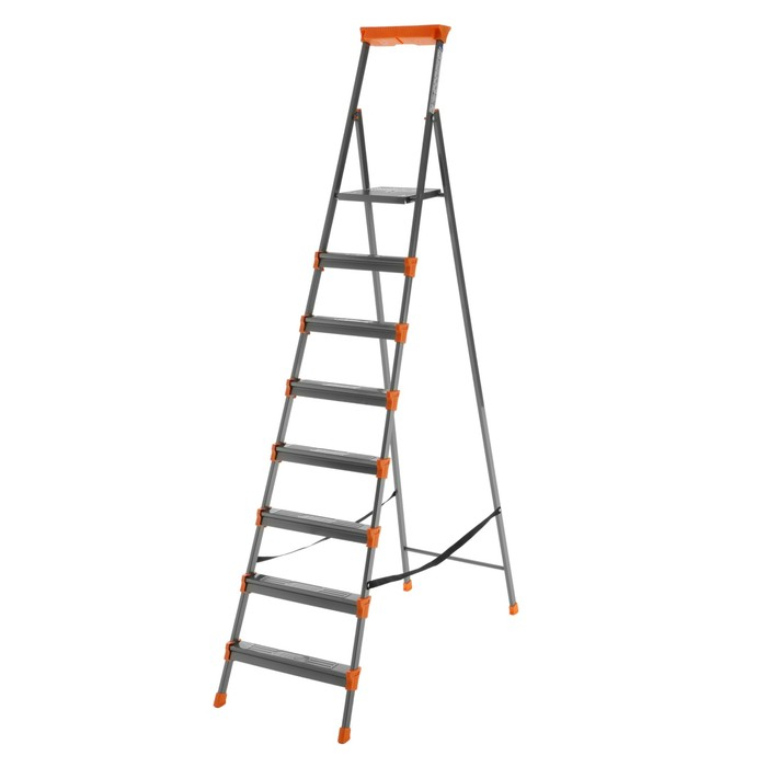 Стремянка Nika СМ8, широкие ступени, высота до рабочей площадки 1720 мм, 8 ступеней Стремянка Nika СМ8, широкие ступени, высота до рабочей площадки 1720 мм, 8 ступеней