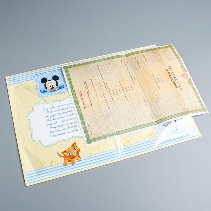 Свидетельство о рождении Свидетельство о рождении "Микки малыш", Микки Маус, размер файла 14,2 x 20,5 см Disney (новый формат свидетельства)