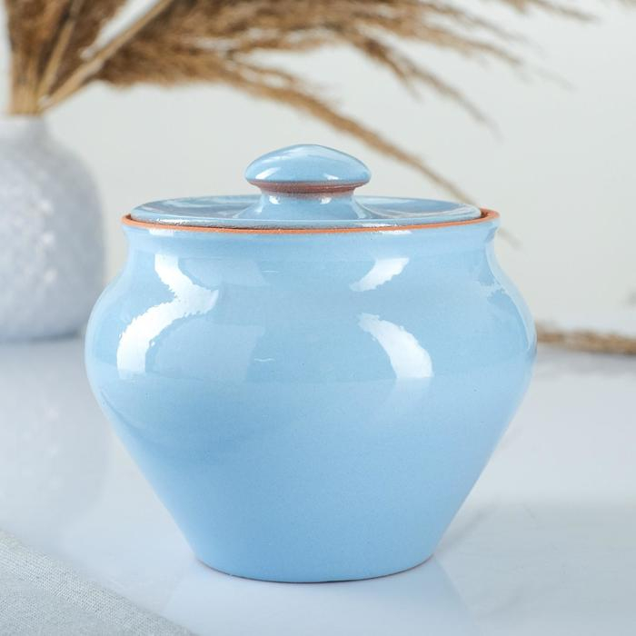 Набор  Набор "Вятская керамика Трио" 0,7лх3шт + ухват, голубой