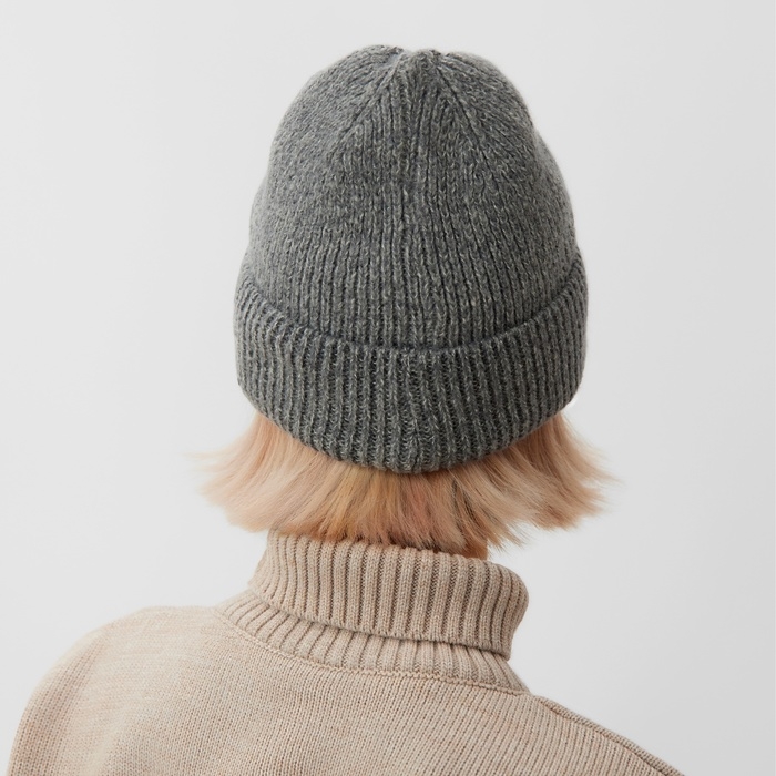 Шапка женская MINAKU, цвет темно-серый, р-р 56-58 Шапка женская MINAKU, цвет темно-серый, р-р 56-58