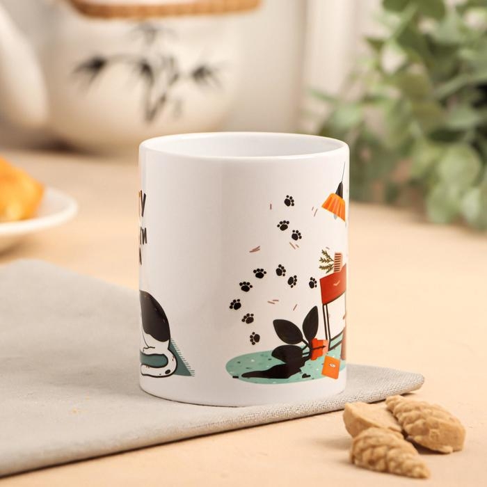 Кружка сублимация Кружка сублимация "Суету навести охота" кот, 320 мл, с нанесением