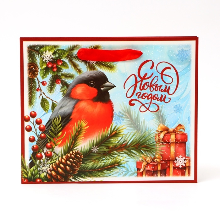 Новый год. Пакет подарочный новогодний бумажный,  Новый год. Пакет подарочный новогодний бумажный, "С Новым Годом", 24 х 20 х 11 см.