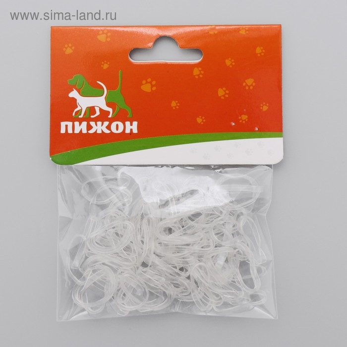 Резинки для животных повышенной прочности, набор 100 шт, прозрачные Резинки для животных повышенной прочности, набор 100 шт, прозрачные