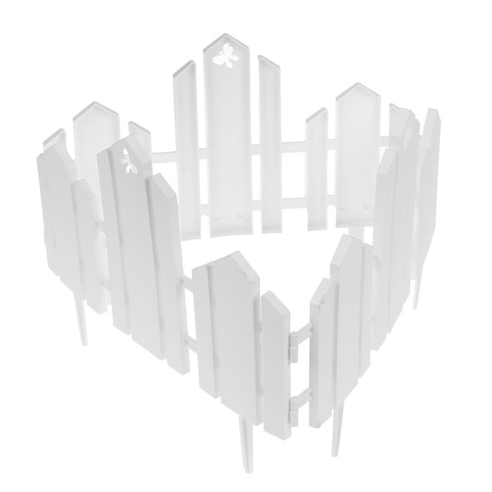 Ограждение декоративное, 25 × 170 см, 5 секций, пластик, белое, «Чудный сад» Ограждение декоративное, 25 × 170 см, 5 секций, пластик, белое, «Чудный сад»