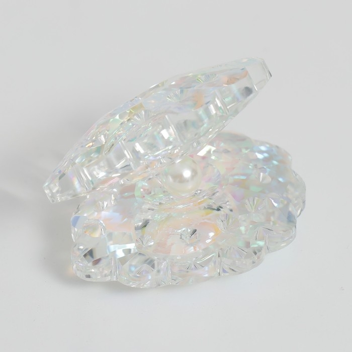 Сувенир стекло  Сувенир стекло "Ракушка с жемчужиной" перламутр 6,5х5х5 см