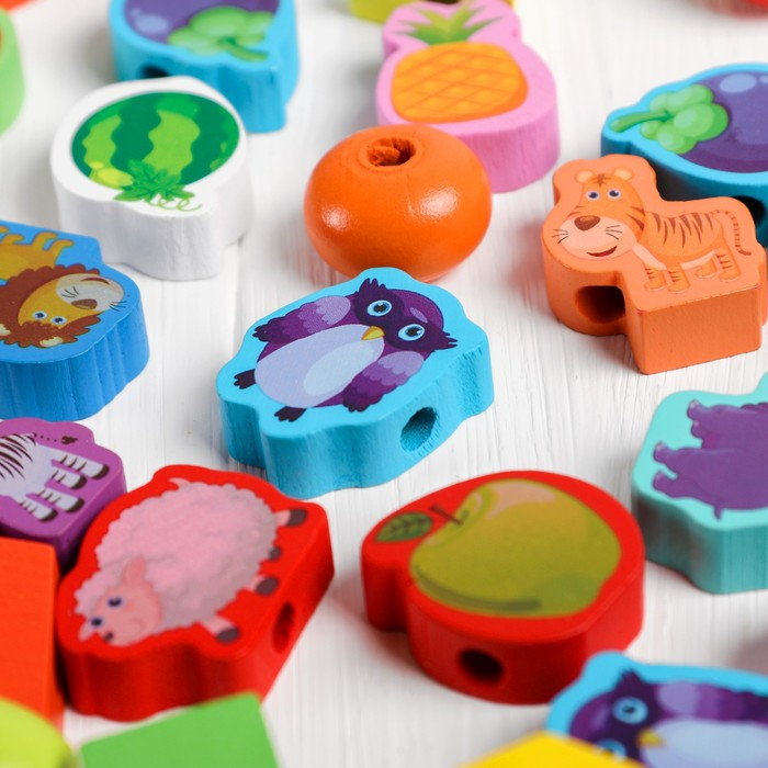 Шнуровка  Шнуровка "Учимся считать", 50 элементов, цвета МИКС