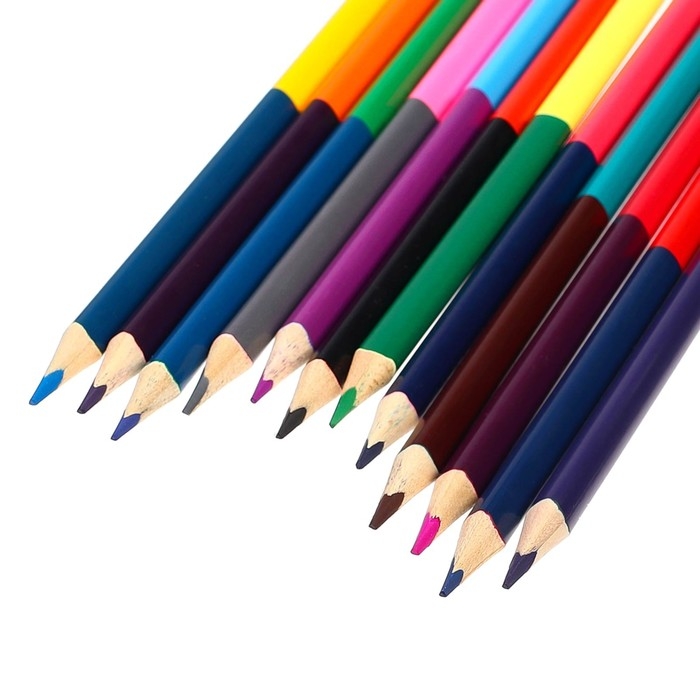 Цветные карандаши, 24 цвета, двусторонние, Холодное сердце Цветные карандаши, 24 цвета, двусторонние, Холодное сердце