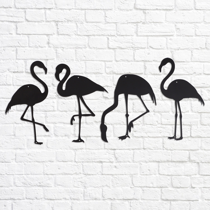 Набор панно  Набор панно "Фламинго" 20х38,5см, черные