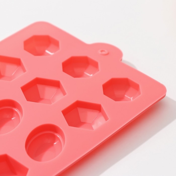 Форма для конфет и шоколада Доляна «Кристаллы», силикон, 22×11 см, 18 ячеек (3,2×2,5 см), цвет МИКС Форма для конфет и шоколада Доляна «Кристаллы», силикон, 22×11 см, 18 ячеек (3,2×2,5 см), цвет МИКС