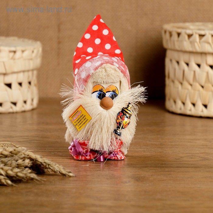 Оберег «Домовой с самоваром», 12 см, микс Оберег «Домовой с самоваром», 12 см, микс