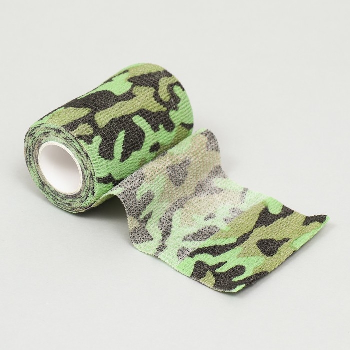 Бинт самофиксирующийся  Бинт самофиксирующийся "Камуфляж", 7,5 см, макс. растяжимость 4,5 м, зелёный
