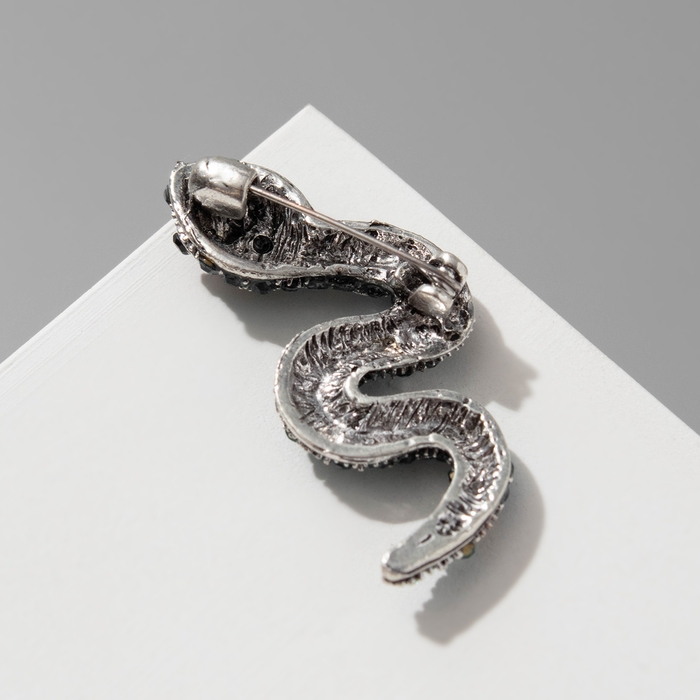 Новый год! Символ года 2025! Брошь Новый год! Символ года 2025! Брошь "Змея" хранитель, цветная в чернёном серебре