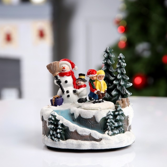 Светодиодная фигура «Весёлые снеговики» 20 × 20 × 16 см, полистоун, батарейки ААх3 (не в комплекте), USB, свечение мульти Светодиодная фигура «Весёлые снеговики» 20 × 20 × 16 см, полистоун, батарейки ААх3 (не в комплекте), USB, свечение мульти