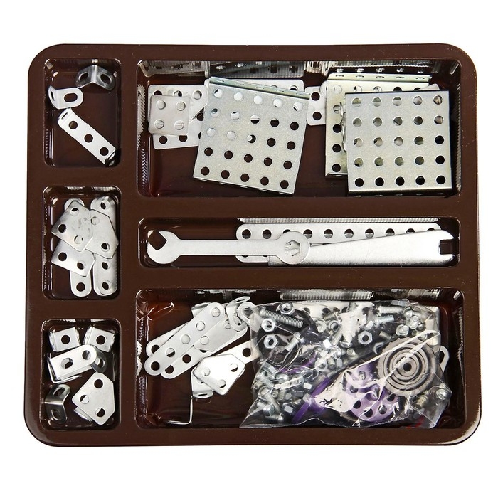 Конструктор металлический «10К» для уроков труда №2, 155 деталей Конструктор металлический «10К» для уроков труда №2, 155 деталей