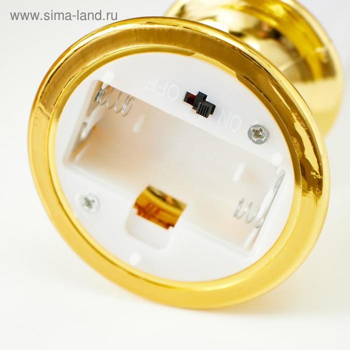 Светодиодная свеча в подсвечнике RISALUX «Большая», ночник LED с эффектом живого пламени, от батареек 2xААА, золото, 7×7×21 см Светодиодная свеча в подсвечнике RISALUX «Большая», ночник LED с эффектом живого пламени, от батареек 2xААА, золото, 7×7×21 см