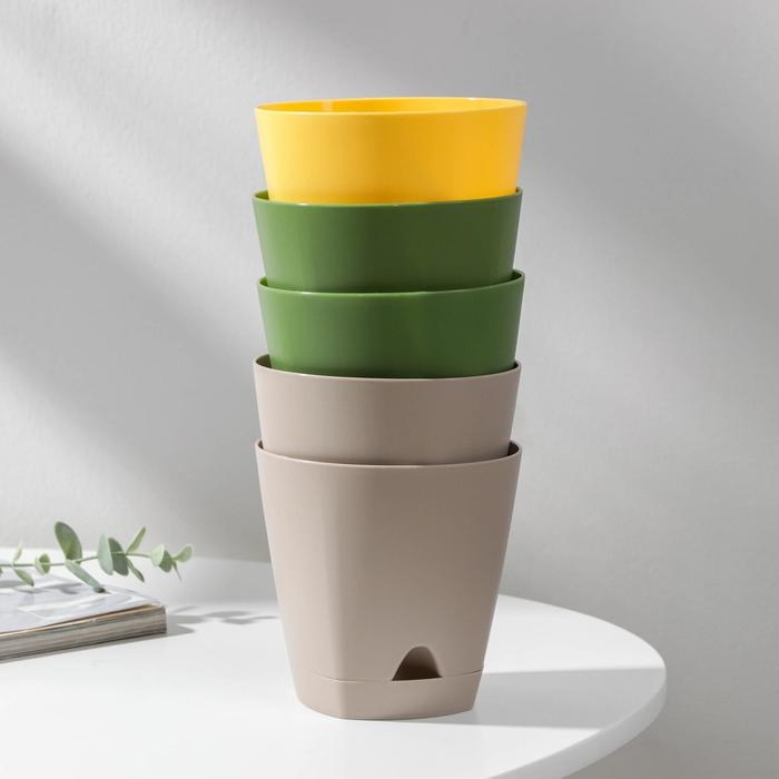 Набор горшков для цветов с прикорневым поливом Amsterdam, 650 мл, 5 шт, цвет МИКС Набор горшков для цветов с прикорневым поливом Amsterdam, 650 мл, 5 шт, цвет МИКС