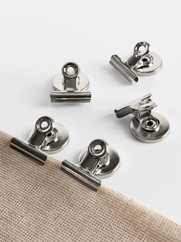 Зажимы для кроя с магнитом, 3.1 см, 5 шт., цвет серебряный