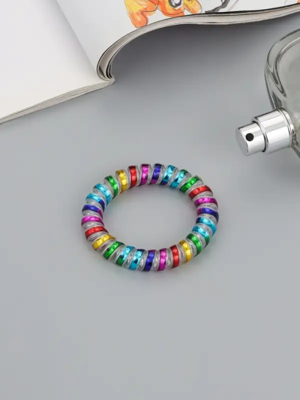 Резинка для волос QF &laquo;Пружинка&raquo;, яркая радуга, 5 см