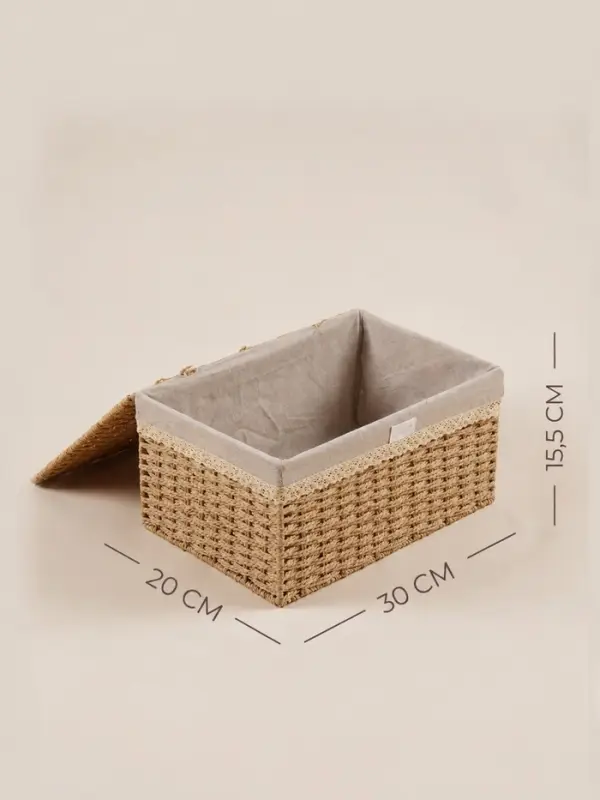 Корзина для хранения SL Home, плетёная, ручной работы, 30&times;20&times;15.5 см