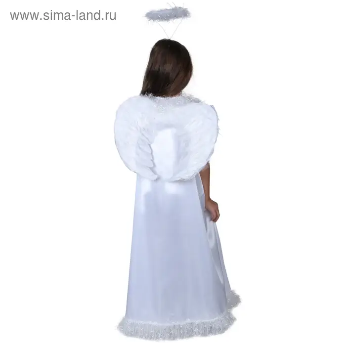 Карнавальный костюм «Белый ангел», нимб, платье, крылья, р-р 32, рост 122-128 см Карнавальный костюм «Белый ангел», нимб, платье, крылья, р-р 32, рост 122-128 см