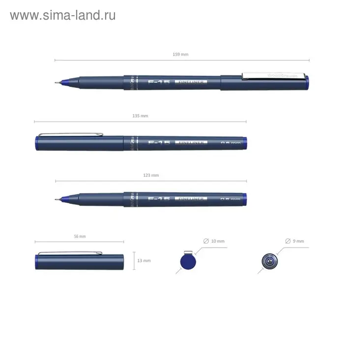 Набор ручек капиллярных 3 цвета Erich Krause F-15, узел 0.6 мм, чернила: синие, чёрные, красные, в блистере