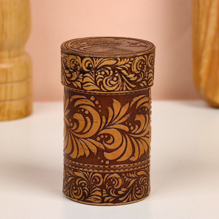 Набор стопок «Охотник», 4 шт, в тубусе, 4,5×4,5×9 см, береста Набор стопок «Охотник», 4 шт, в тубусе, 4,5×4,5×9 см, береста