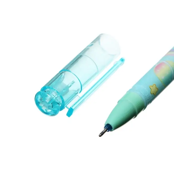 Ручка гелевая со стираемыми чернилами, стержень синий, корпус  Ручка гелевая со стираемыми чернилами, стержень синий, корпус "Единорог", МИКС