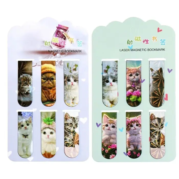 Набор магнитных закладок для книг Calligrata 6 штук, Набор магнитных закладок для книг Calligrata 6 штук, "Котята", МИКС