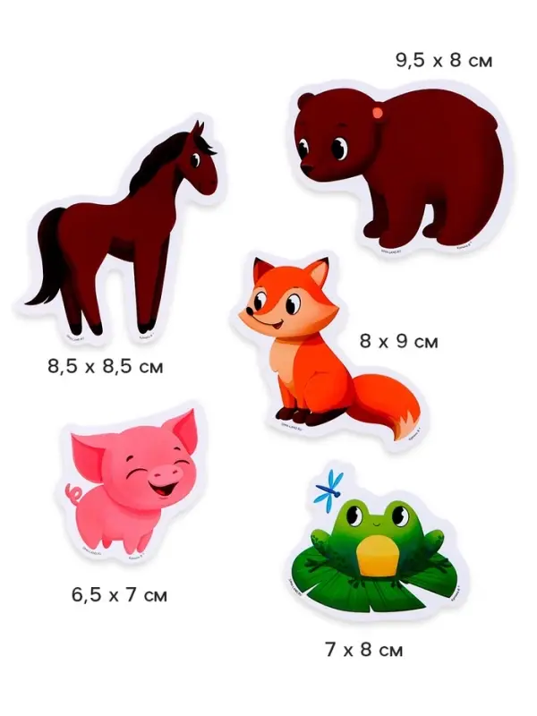 Игрушки - стикеры для купания в ванне Крошка Я &laquo;Весёлые зверята&raquo;, с сеткой, EVA, набор 20 шт.