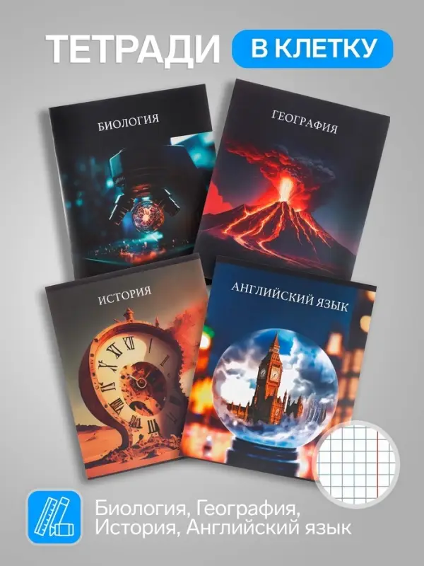 Набор предметных тетрадей Calligrata TOP &laquo;Школьный стиль&raquo;, 10 предметов, 48 листов, со справочным материалом, пластиковая обложка