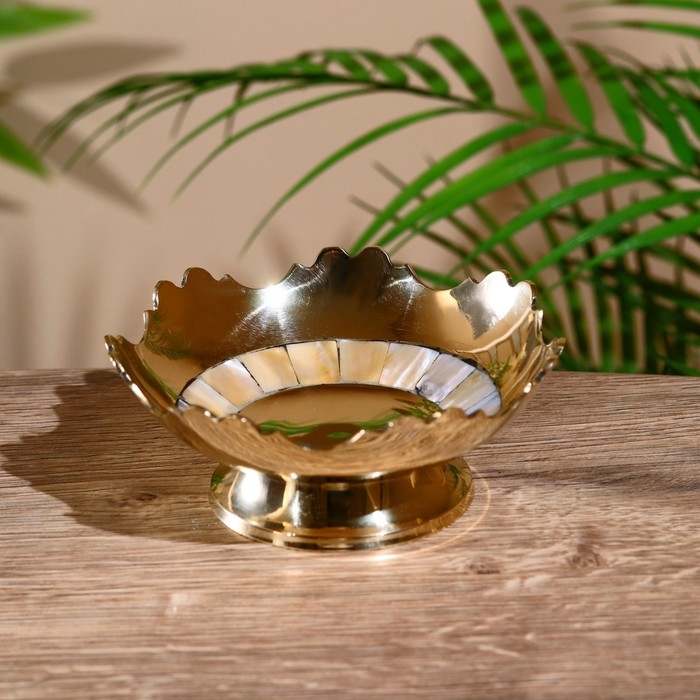 Чаша "Краун" латунь, перламутр 12х12х4,5 см