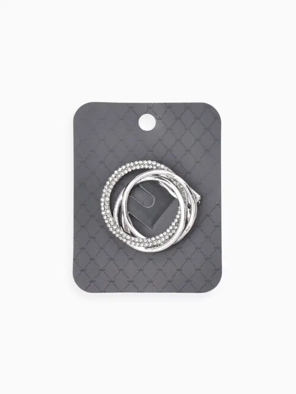 Зажим для платка "Узоры" круг, цвет белый в серебре