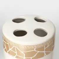 Аксессуары для ванной Доляна &laquo;Мрамор&raquo;, 3 предмета, дозатор с подставкой 550 мл, 2 стакана, белые