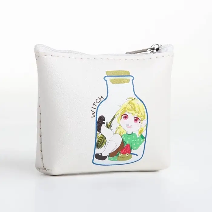 Кошелёк детский &laquo;Аниме girl&raquo;, монетница, на молнии, с рисунком, белый