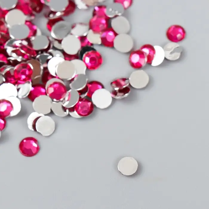 Декор для творчества в бутылочке "Стразы. Фуксия" набор 500 шт d=0,5 см 7х2х2 см