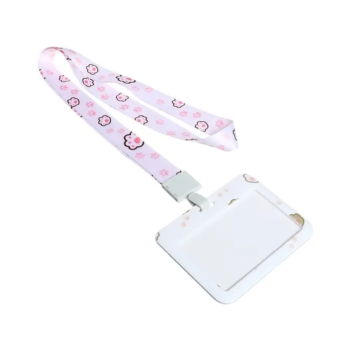 Бейдж горизонтальный Calligrata, &laquo;Лапки&raquo;, внешний размер 100&times;78 мм, внутренний размер 52&times;82 мм, на ленте-42 см, пластик