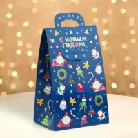 Подарочная коробка новогодняя Сумочка мини &laquo;Новогодний арт&raquo; 14&times;10&times;22.3 см