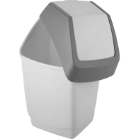 Ведро мусорное пластик 25л прям сер с черн крышк-маят мрамор 300х550х280мм