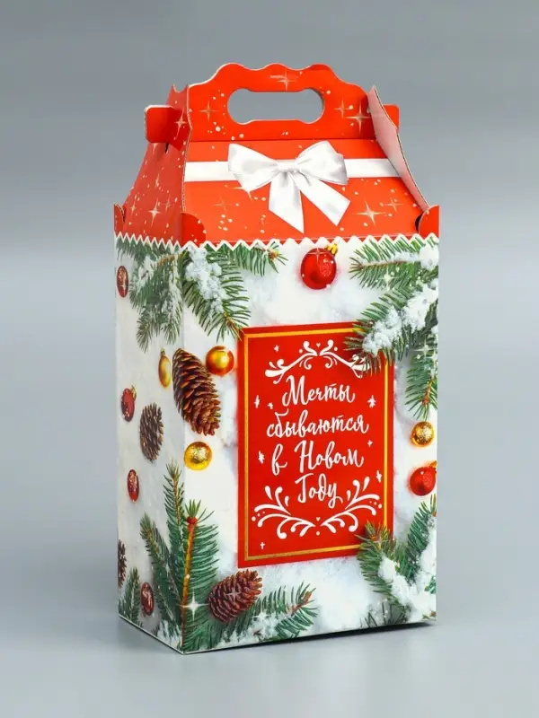 Подарочная коробка Новогодняя Корпоратив Подарочная коробка Новогодняя Корпоратив "Акцент" 20,3 х 12,3 х 41 см