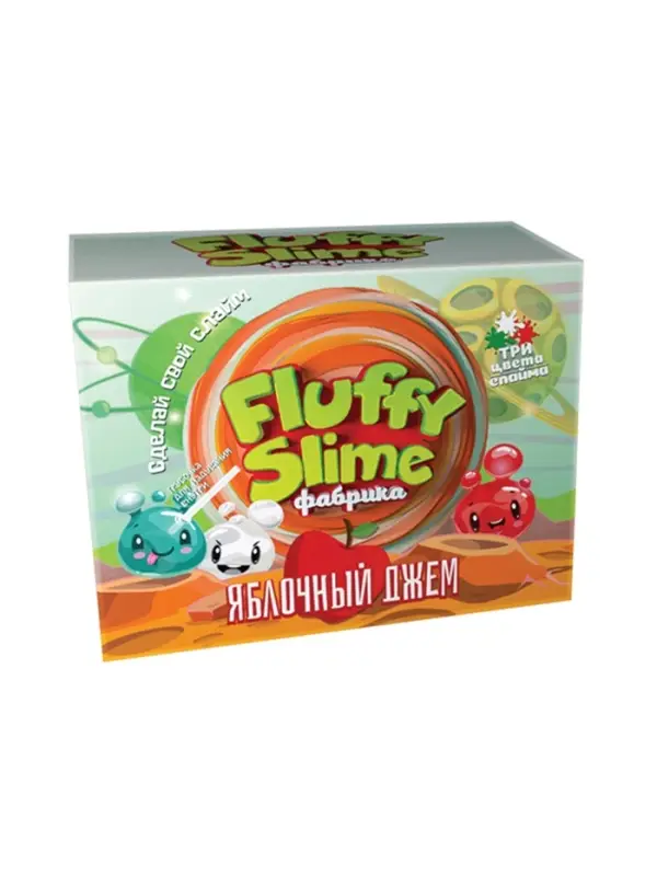 Создай Слайм. Флаффи слайм-фабрика Создай Слайм. Флаффи слайм-фабрика "Яблочный джем" 3 слайма 3 цвета.