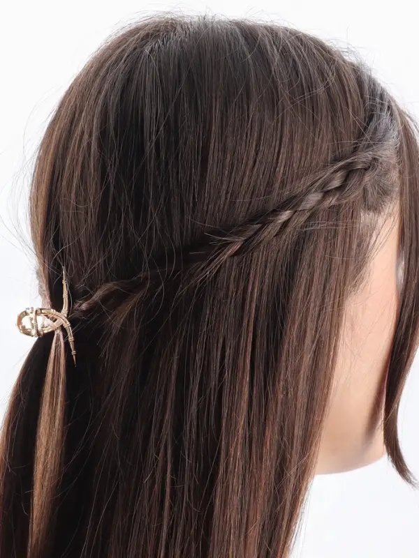 Крабик для волос &laquo;Валери&raquo;, бамбуковая петелька, 5 см, золотистый